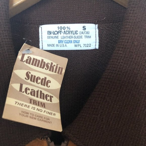 New Vintage Mens Leather Zipper Sweater - Picture 2 of 5